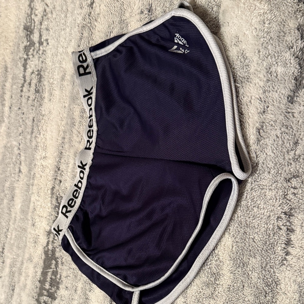 Reebok Dark Blue Sports Shorts with Light Gray Trim